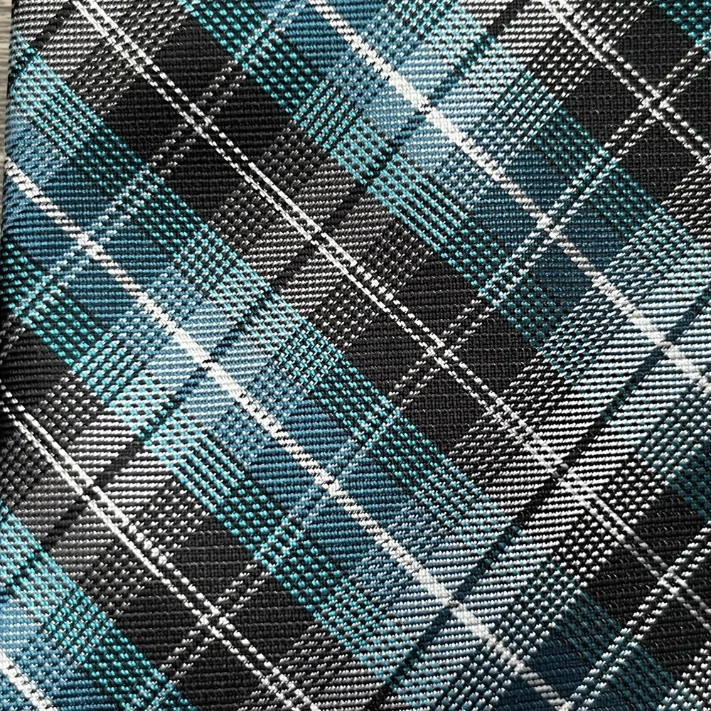 Pronto Uomo Men’s Plaid Black Blue Neck Tie Business Work Career Professional